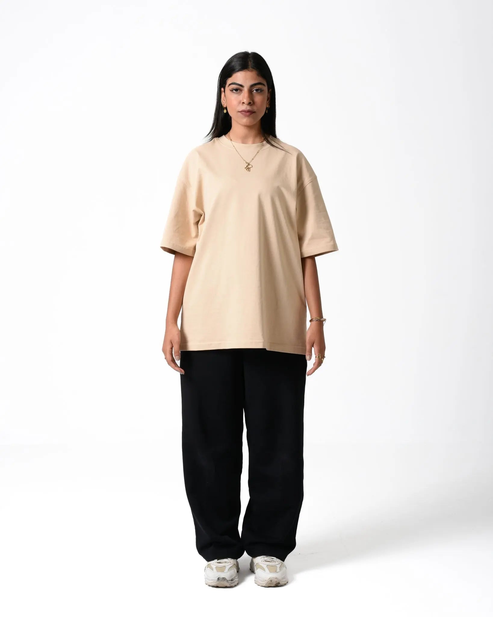Beige Oversized Street Tee
