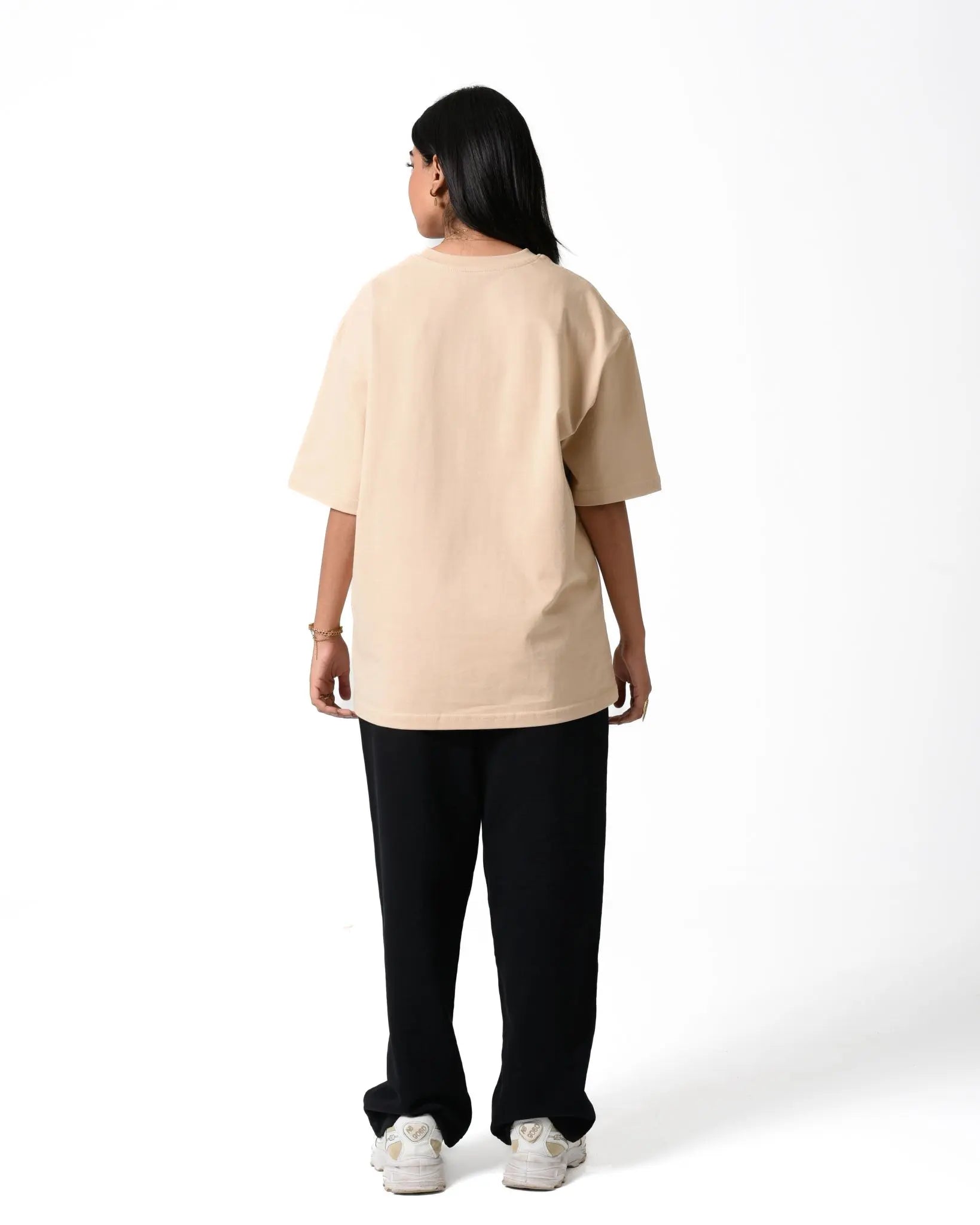Beige Oversized Street Tee