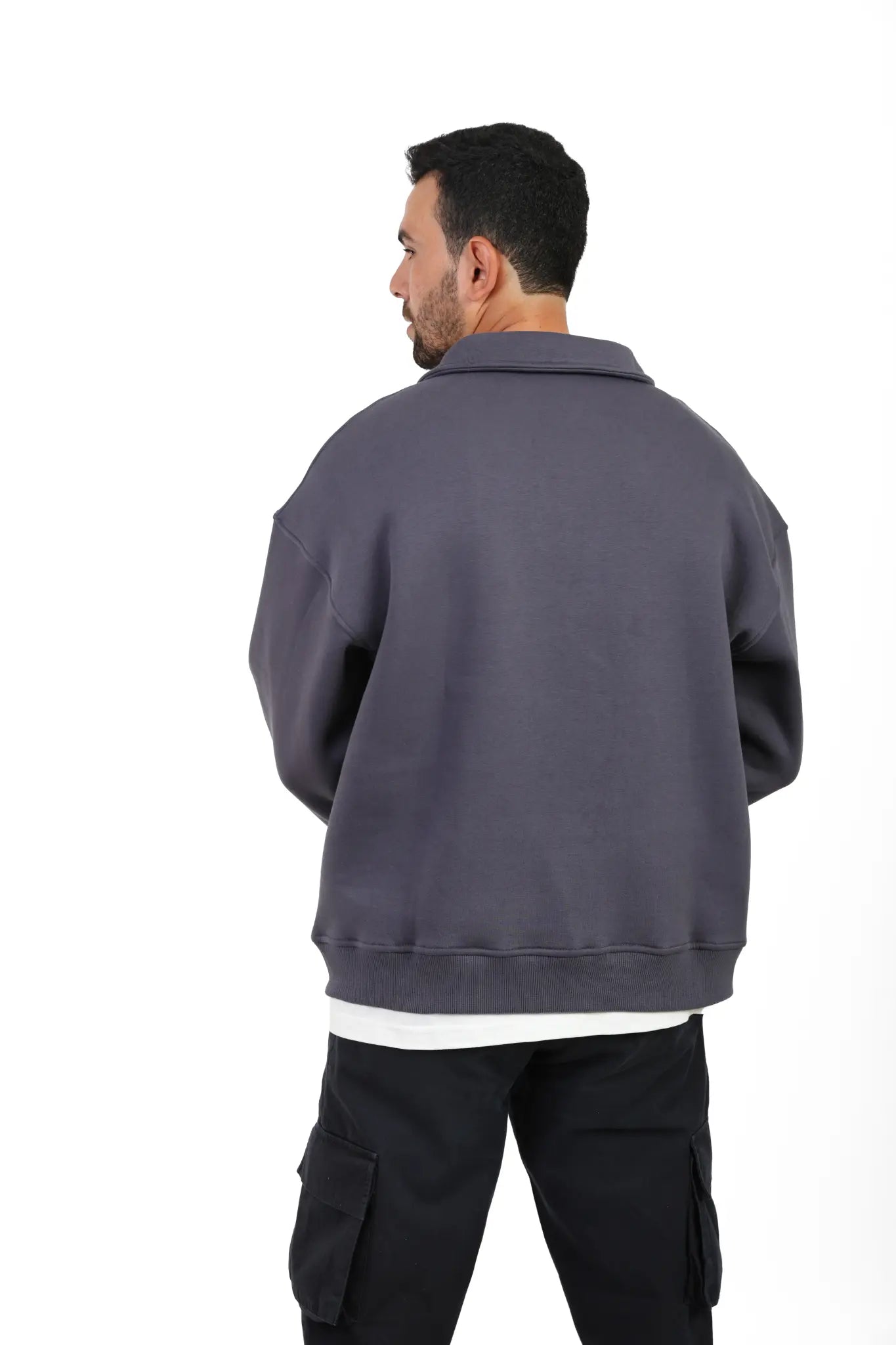 Urban Half Zip Sweatshirt – Washed Charcoal