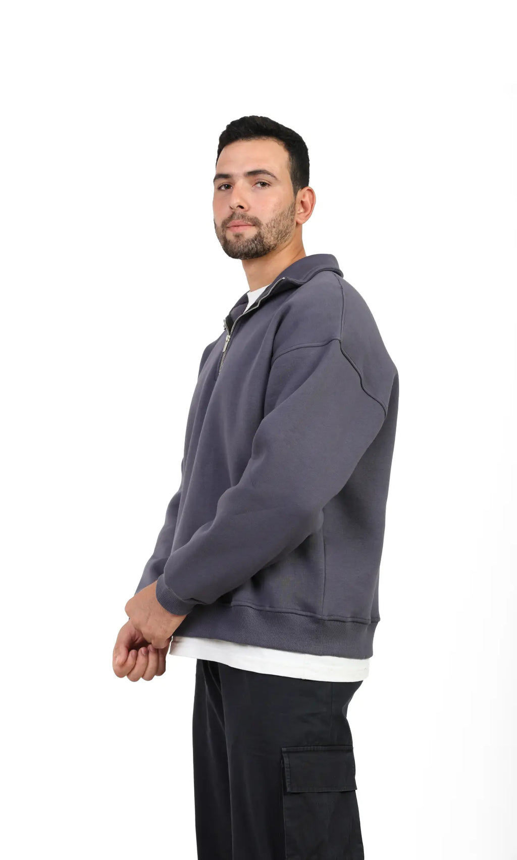 Urban Half Zip Sweatshirt – Washed Charcoal