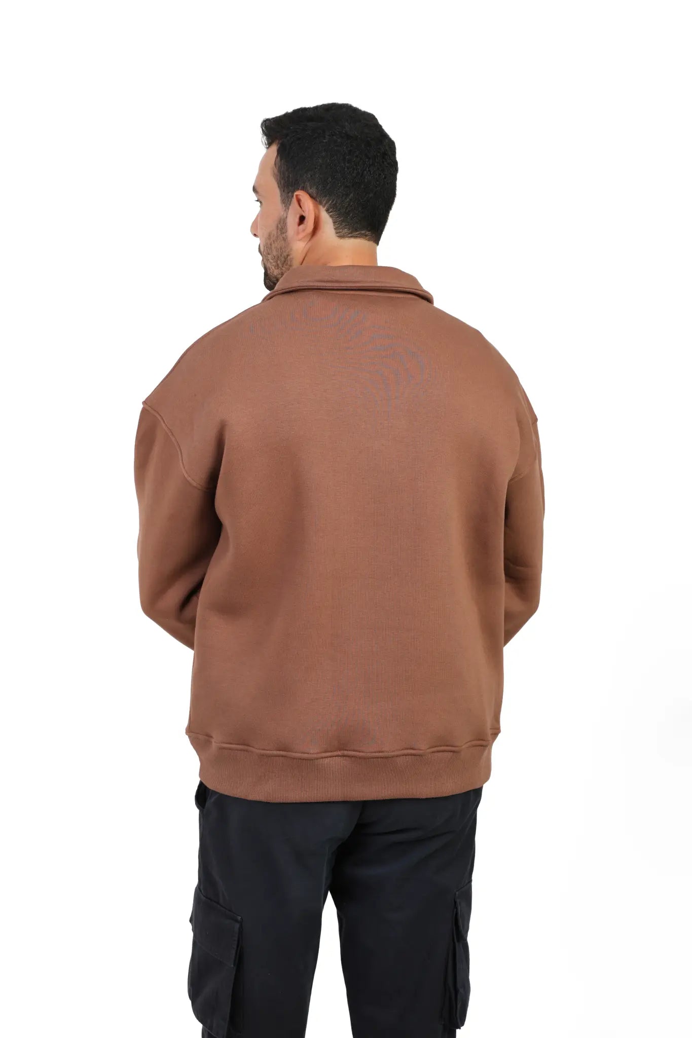 Urban Half Zip Sweatshirt – Mocha Brown