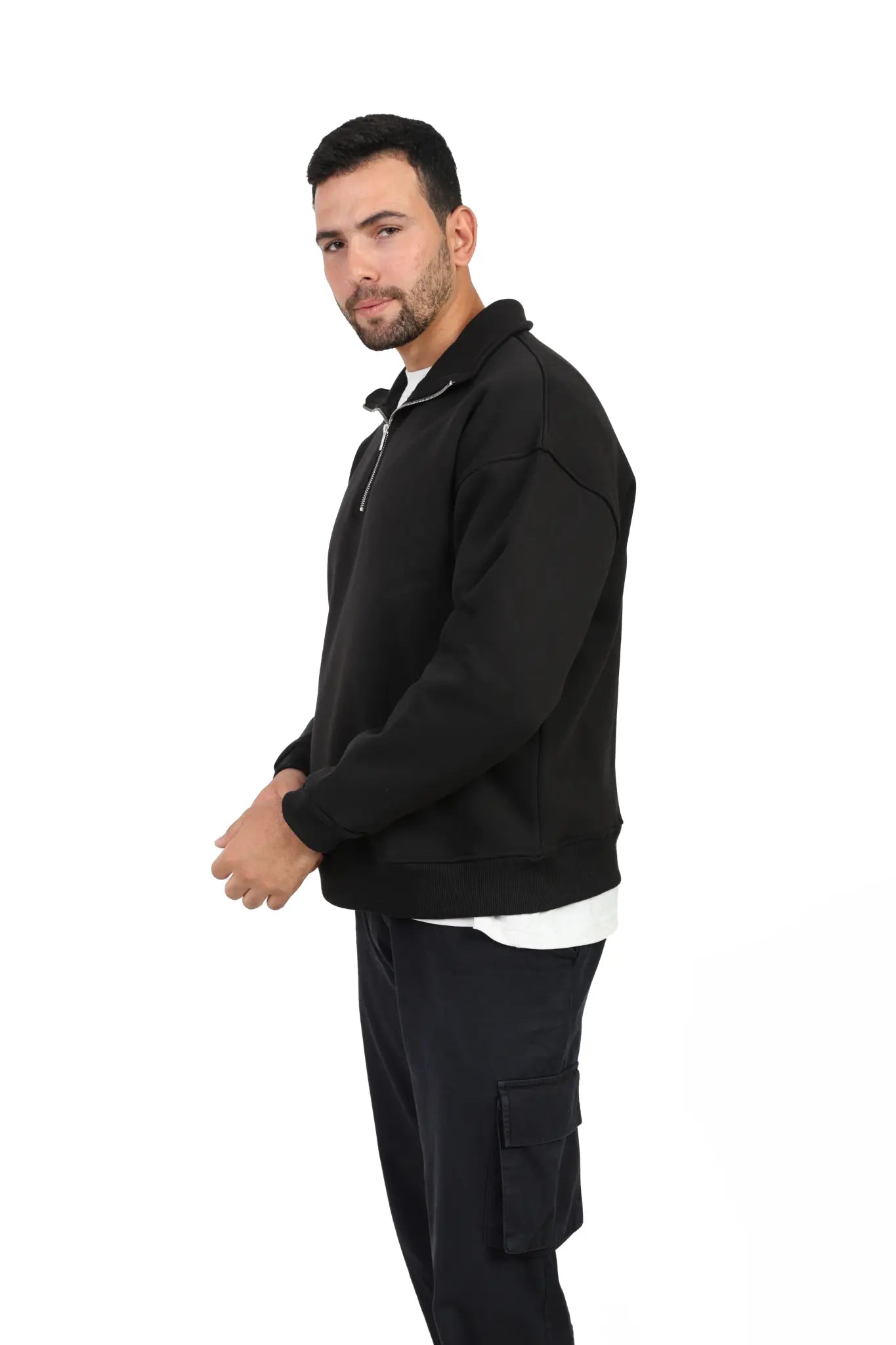 Urban Half Zip Sweatshirt – Jet Black