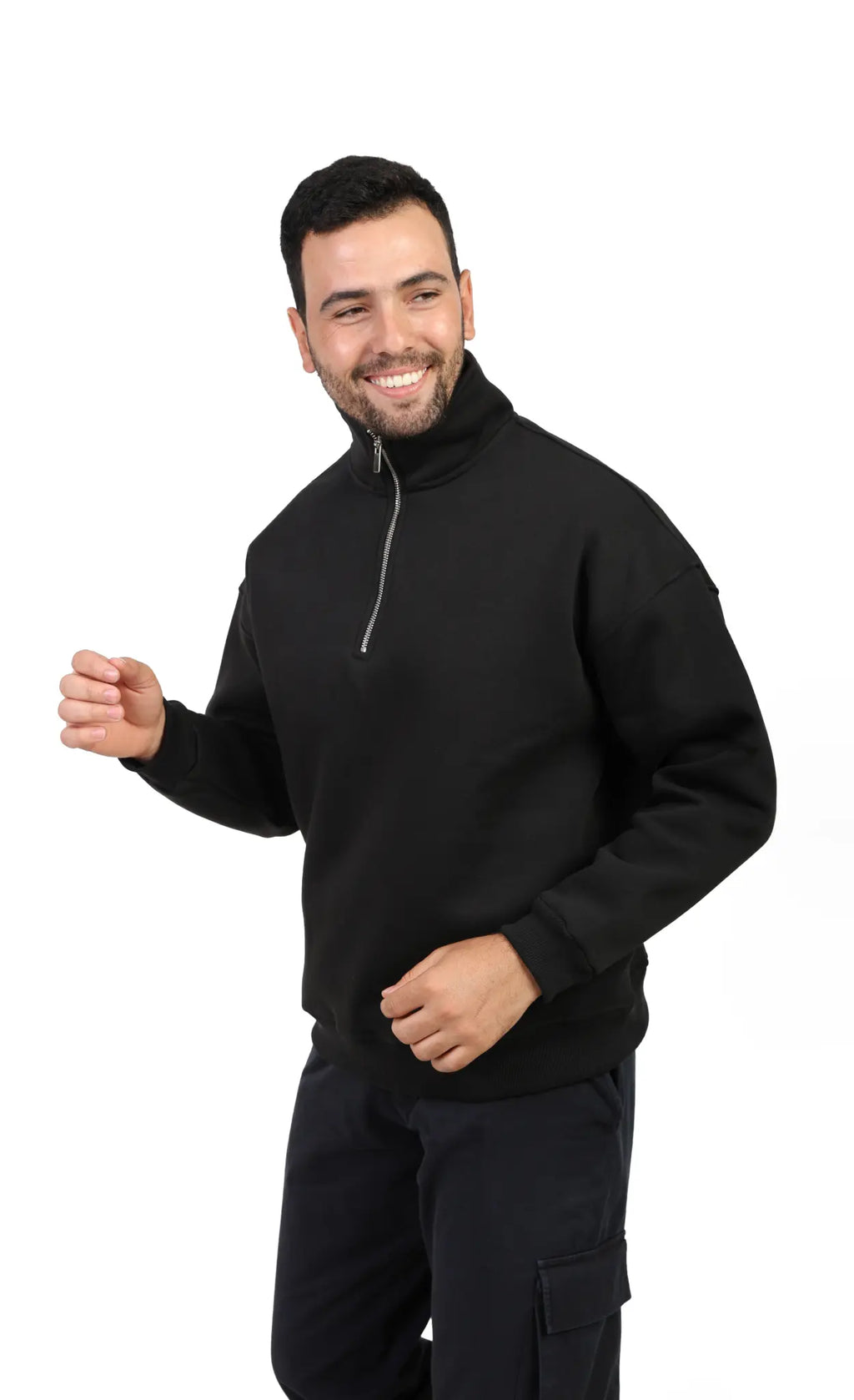 Urban Half Zip Sweatshirt – Jet Black
